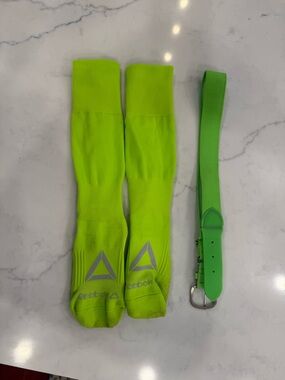 Reebok Youth Neon Lime Athletic Socks with Matching Baseball/Softball belt